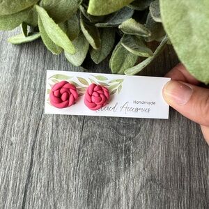 #123 Pink Handmade Knot Earrings